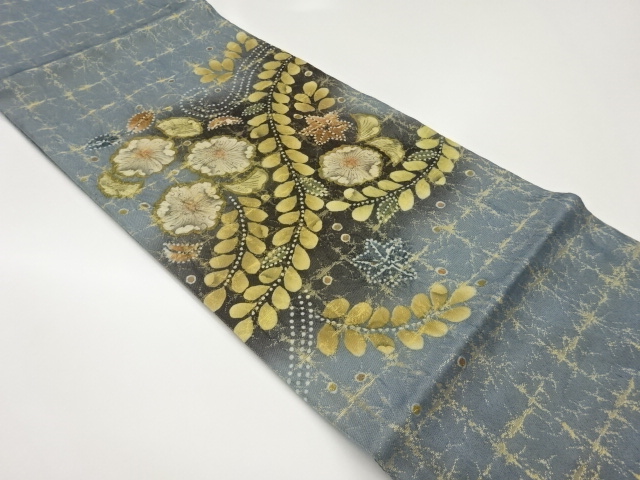 花唐草模様 小紋 花唐草模様小紋着物【中古】【着】 縮緬地花唐草模様